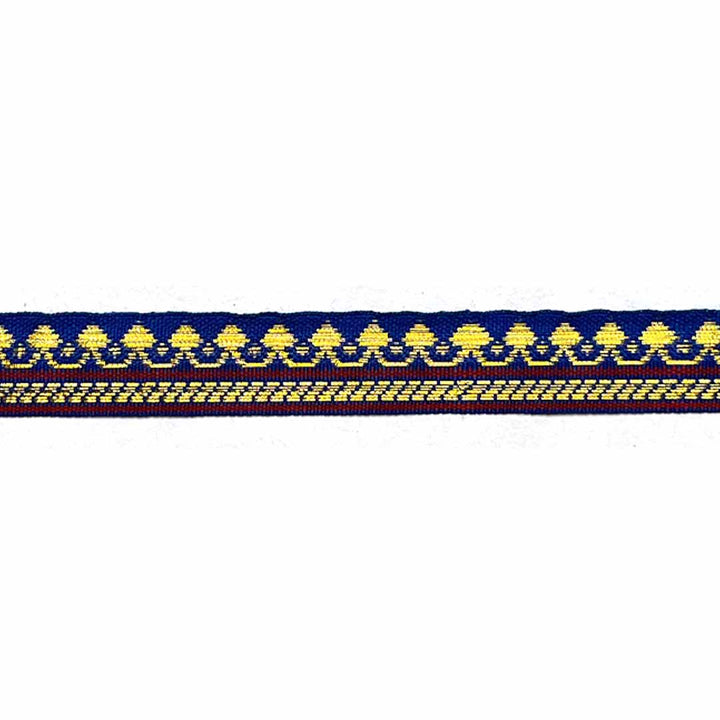 Blue & Golden Zari Color Weaving Border | Blue | Golden Za ri Color Weaving Border | Art Craft | Craft Store | Craft | Art Making | Project Making | Online Art Craft | Indian Art Craft | Indian Craft | Handmade | decoration Essentials | Adikala Craft Store