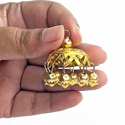 Golden Color Acrylic Beads | Beads jhumka | Jhumka set of 10 | Golden Colour Jhumka | Art Craft | Decoration Craft | indian Home | Decoration | Project Making | online Art  | Design | Beautiful | Adikala | Adikala Craft Store