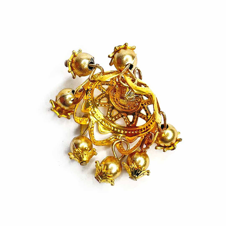 Golden With White Jhumka | Golden Color Acrylic Beads | Beads jhumka | Jhumka set of 10 | Golden Colour Jhumka | Art Craft | Decoration Craft | indian Home | Decoration | Project Making | online Art | Design | Beautiful | Adikala | Adikala Craft Store