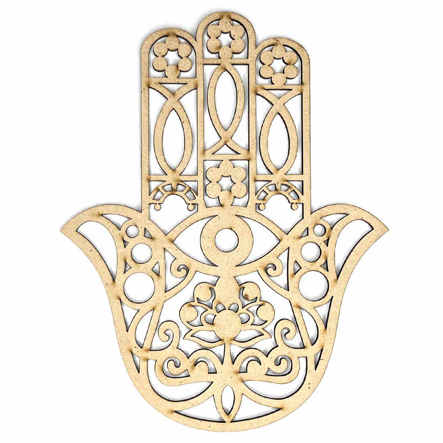 Laser Cutting Design Hamsa Hand, DIY Art Decor Showpiece for Wall Hanging Nazar Battu Decor Item 8IN | Nazar Battu | Showpiece for Wall Hanging | Laser Cutting Design | Hamsa Hand |  DIY Art Decor | Adikala