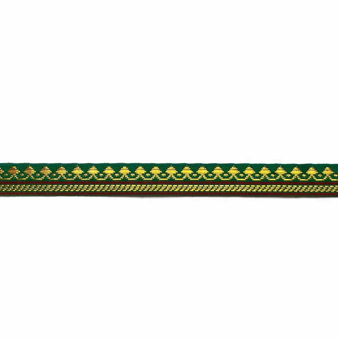 Green & Golden Zari Color Weaving Border | Green | Golden Za ri Color Weaving Border | Art Craft | Craft Store | Craft | Art Making | Project Making | Online Art Craft | Indian Art Craft | Indian Craft | Handmade | decoration Essentials | Adikala Craft Store