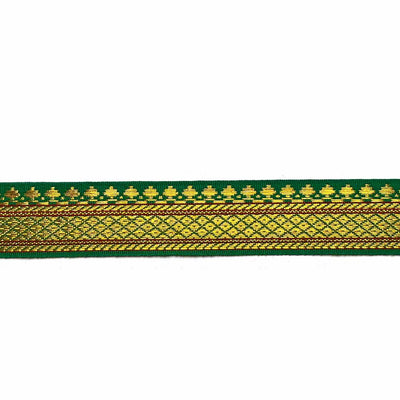 Green & Golden Zari Color Weaving Border 3-In-One - ( 5 mtr ) | Green laces | Golden Zari Laces | Zari | Golden Color | Weaving Border | Craft Shop | Art Craft | Decoration Essentials | Home Decor | India | Handmade | Sharee | Adikala Craft Store