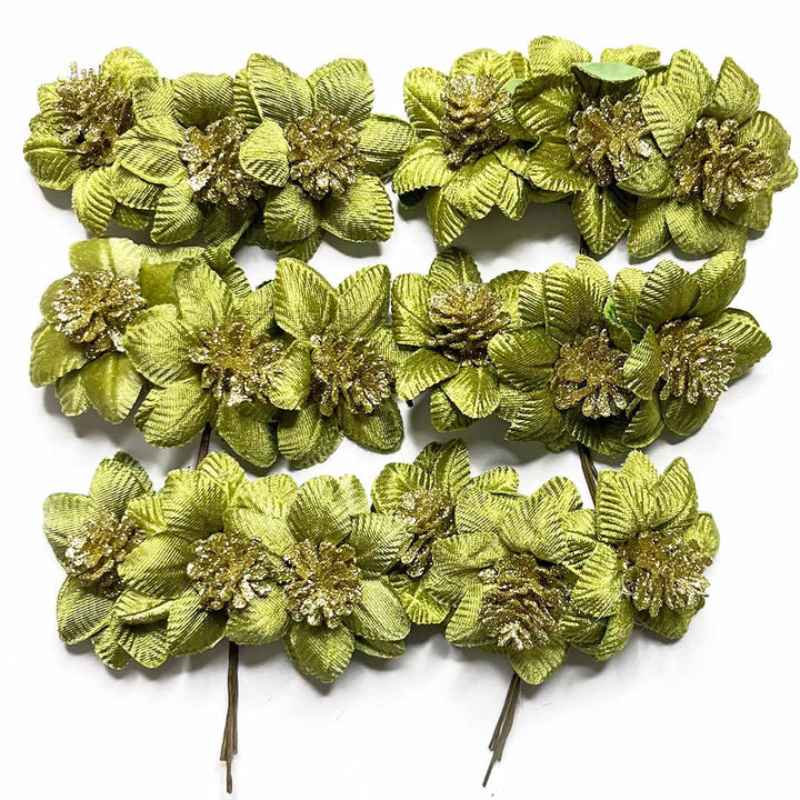 Pista Green Color | Martina Moon Flower | Baby Pine Bunch | Flower | Pine Bunch 2 of 6 PCS | Art Craft | Craft Store | Craft | Art Making | Project Making | Online Art Craft | Indian Art Craft | Indian Craft | Handmade | decoration Essentials | Adikala Craft Store