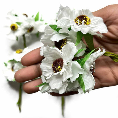 White  Color Poppy Flowers | Poppy Flowers | Flower Bunch | Bunch 2 of 12 PCS | Art Craft | Craft Store | Craft | Art Making | Project Making | Online Art Craft | Indian Art Craft | Indian Craft | Handmade | decoration Essentials | Adikala Craft Store