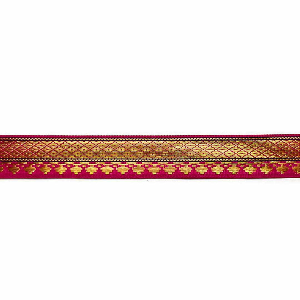 Pink & Golden Zari Color Weaving Border | Pink | Golden Za ri Color Weaving Border | Art Craft | Craft Store | Craft | Art Making | Project Making | Online Art Craft | Indian Art Craft | Indian Craft | Handmade | decoration Essentials | Adikala Craft Store