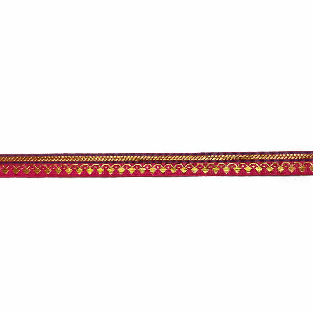 Pink & Golden Zari Color Weaving Border | Pink | Golden Za ri Color Weaving Border | Art Craft | Craft Store | Craft | Art Making | Project Making | Online Art Craft | Indian Art Craft | Indian Craft | Handmade | decoration Essentials | Adikala Craft Store