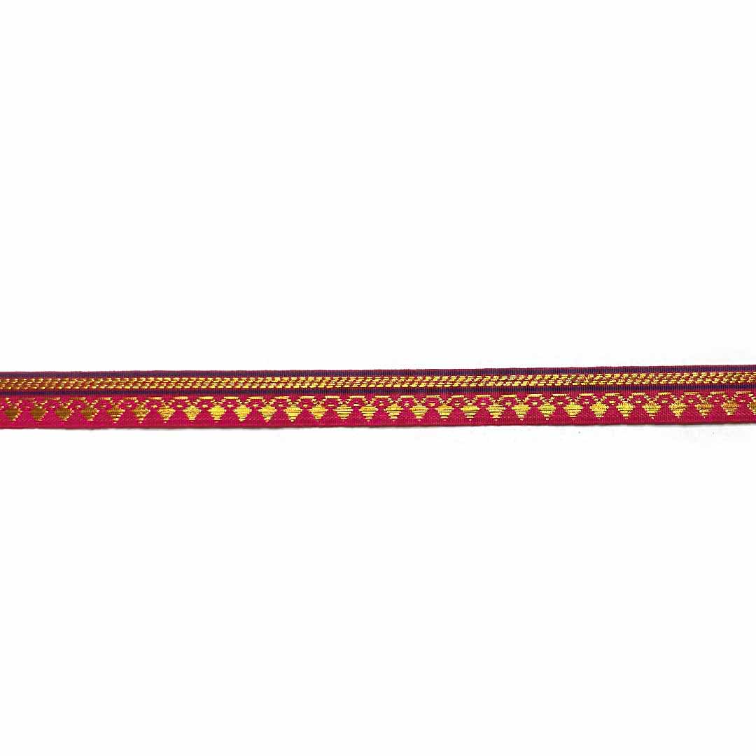 Pink & Golden Zari Color Weaving Border | Pink | Golden Za ri Color Weaving Border | Art Craft | Craft Store | Craft | Art Making | Project Making | Online Art Craft | Indian Art Craft | Indian Craft | Handmade | decoration Essentials | Adikala Craft Store