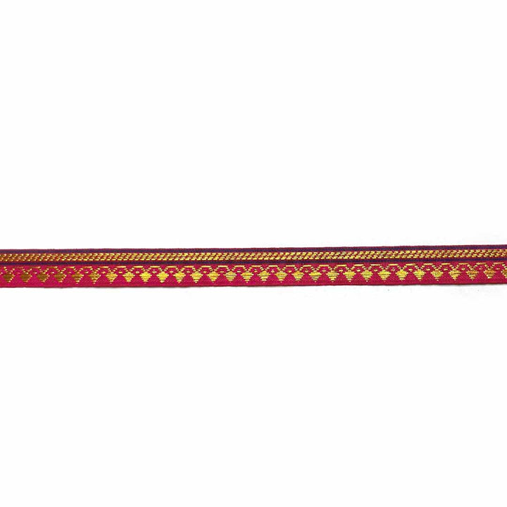 Pink & Golden Zari Color Weaving Border | Pink | Golden Za ri Color Weaving Border | Art Craft | Craft Store | Craft | Art Making | Project Making | Online Art Craft | Indian Art Craft | Indian Craft | Handmade | decoration Essentials | Adikala Craft Store