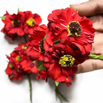 Red Color Poppy Flowers | Red Color | poppy Flower | Flower Bunch 2 of 12 PCS | Art Craft | Craft Store | Craft | Art Making | Project Making | Online Art Craft | Indian Art Craft | Indian Craft | Handmade | decoration Essentials | Adikala Craft Store