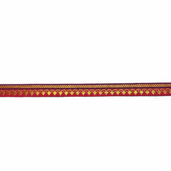 Blue & Golden Zari Color Weaving Border | Red | Golden Za ri Color Weaving Border | Art Craft | Craft Store | Craft | Art Making | Project Making | Online Art Craft | Indian Art Craft | Indian Craft | Handmade | decoration Essentials | Adikala Craft Store