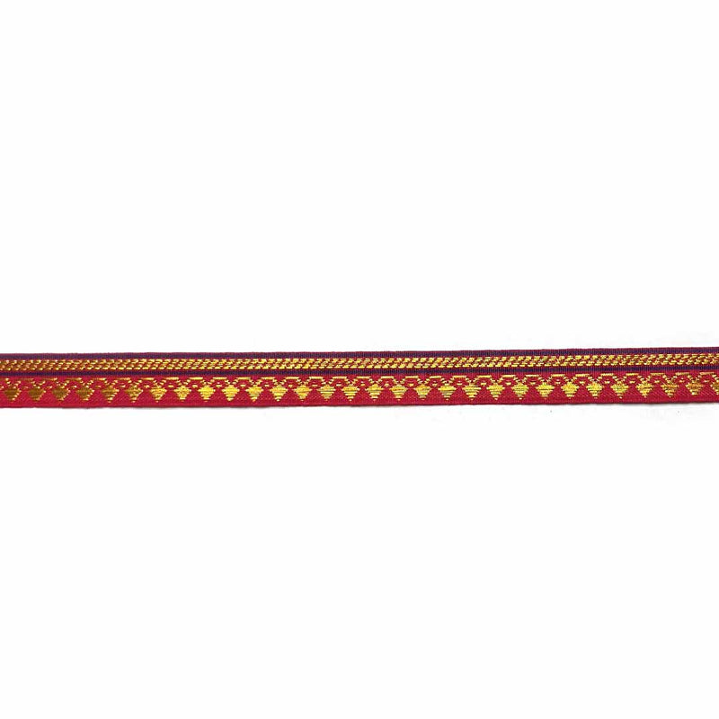 Blue & Golden Zari Color Weaving Border | Red | Golden Za ri Color Weaving Border | Art Craft | Craft Store | Craft | Art Making | Project Making | Online Art Craft | Indian Art Craft | Indian Craft | Handmade | decoration Essentials | Adikala Craft Store