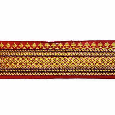 Blue & Golden Zari Color Weaving Border | Red | Golden Za ri Color Weaving Border | Art Craft | Craft Store | Craft | Art Making | Project Making | Online Art Craft | Indian Art Craft | Indian Craft | Handmade | decoration Essentials | Adikala Craft Store