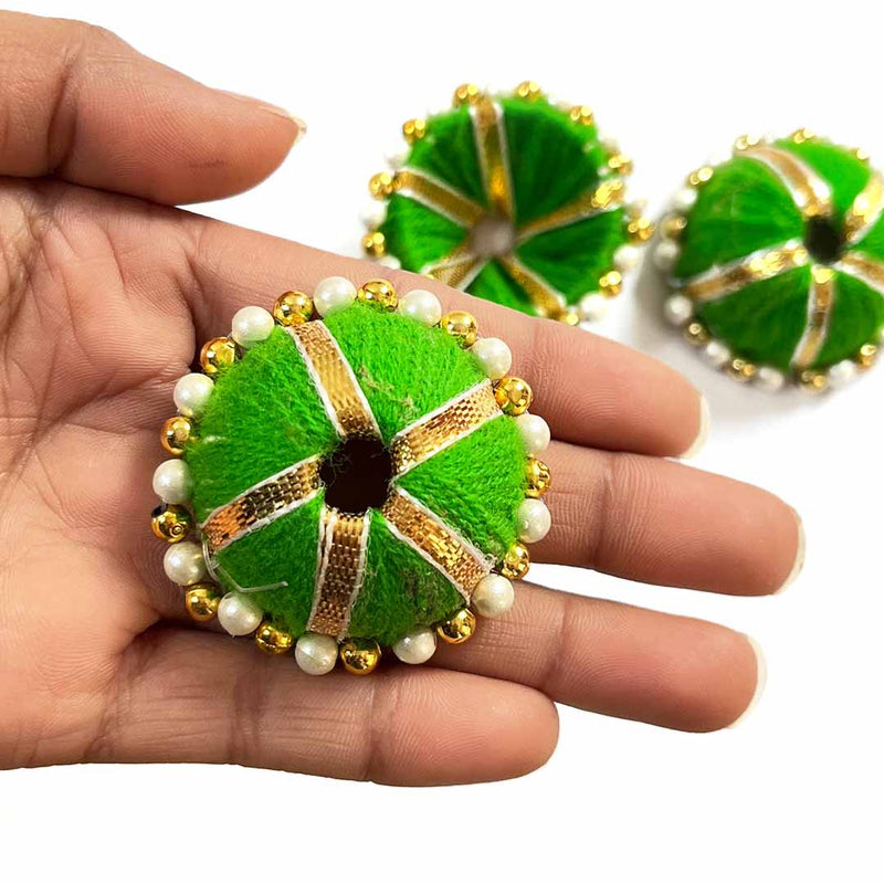 Green Color Gota Beads | Beads Katori Umbrella Pack Of 10 | Beads katori Umbrella | Pack of 10 | Art Craft | Craft Store | Craft | Art Making | Project Making | Online Art Craft | Indian Art Craft | Indian Craft | Handmade | decoration Essentials | Adikala Craft Store