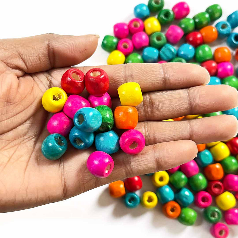 Multi colored | Wooden Beads | Big Size 1cm | Multicolored | Wooden | Art Craft | Craft Store | Craft | Art Making | Project Making | Online Art Craft | Indian Art Craft | Indian Craft | Handmade | decoration Essentials | Adikala Craft Store