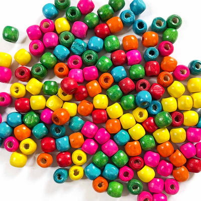 Multi colored | Wooden Beads | Big Size 1cm | Multicolored | Wooden | Art Craft | Craft Store | Craft | Art Making | Project Making | Online Art Craft | Indian Art Craft | Indian Craft | Handmade | decoration Essentials | Adikala Craft Store