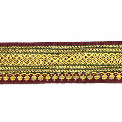 Maroon & Golden Zari Color Weaving Border 3-In-One - ( 5 mtr )