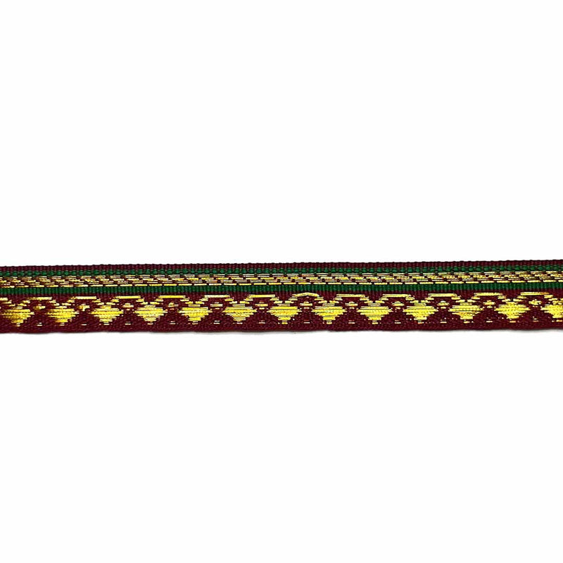 Maroon & Golden Zari Color Weaving Border 3-In-One - ( 5 mtr )