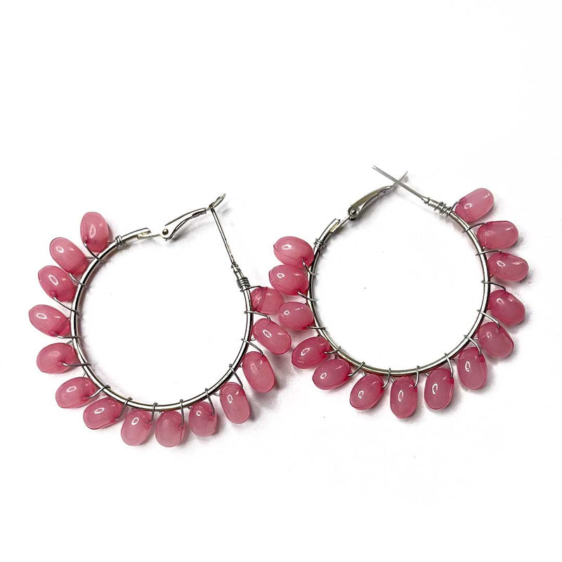 Onion Pink Color Round Shape Hoop(Bali)