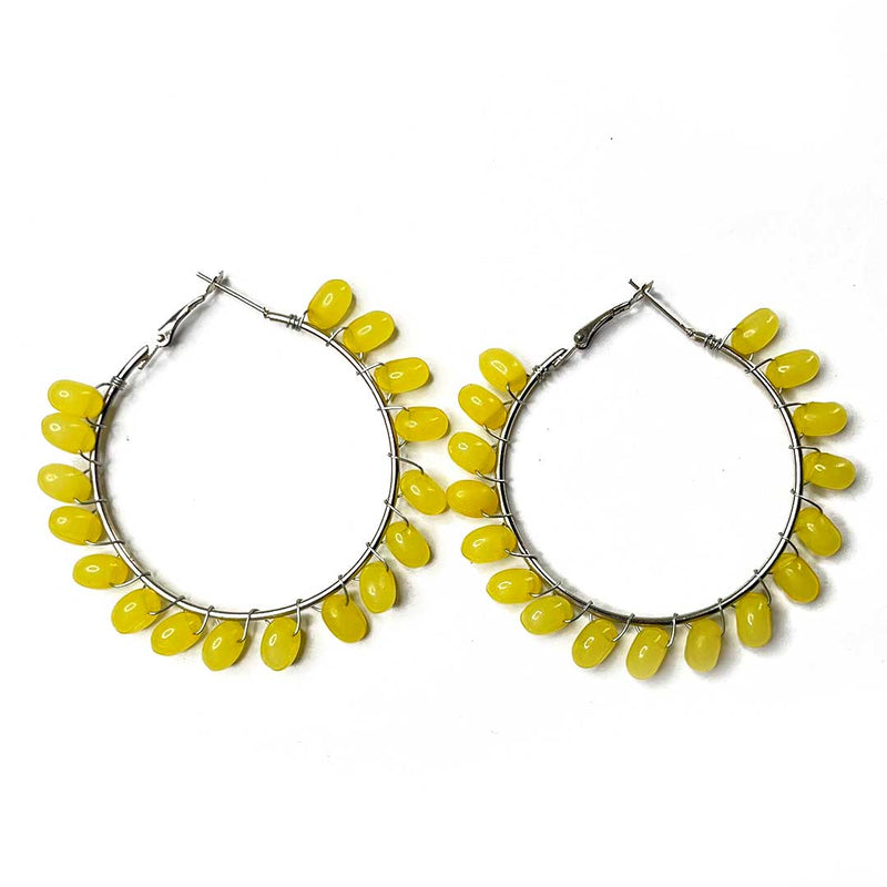 Yellow Color Round Shape Hoop(Bali)
