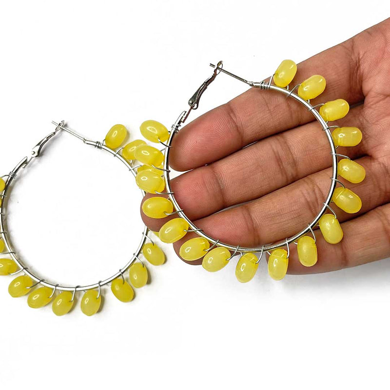 Yellow Color Round Shape Hoop(Bali)