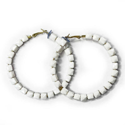 White Color Round Shape Hoop(Bali)