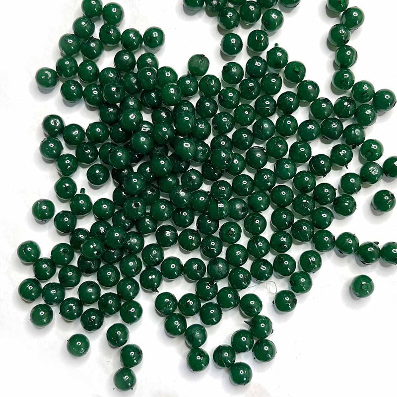 Bottle Green Color Jewelry Making Beads (Pack Of 50 gms)