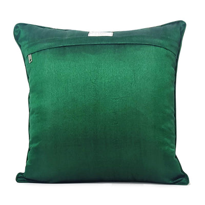 Green Chanderi Model Silk Cushion Cover With Sequence Work & Banarsi Lace Work | Green Chanderi | Model Silk | Cushion Cover | Sequence work | Banarsi lace work | Cushion Covers | Covers | Cushion lovers | Art Craft | Adikala Craft Store | Adikala