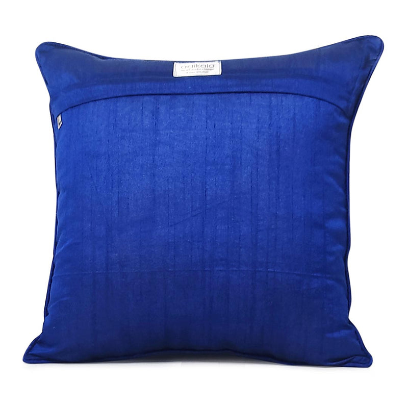 Blue Chanderi Model Silk Cushion Cover With Sequence Work & Banarsi Lace Work | Blue Chanderi Model Silk Cushion Cover | Blue Chanderi | Cushion Cover | Banarsi Lace Work | Cushion Cover | Covers | Art Craft | Adikala Craft Store