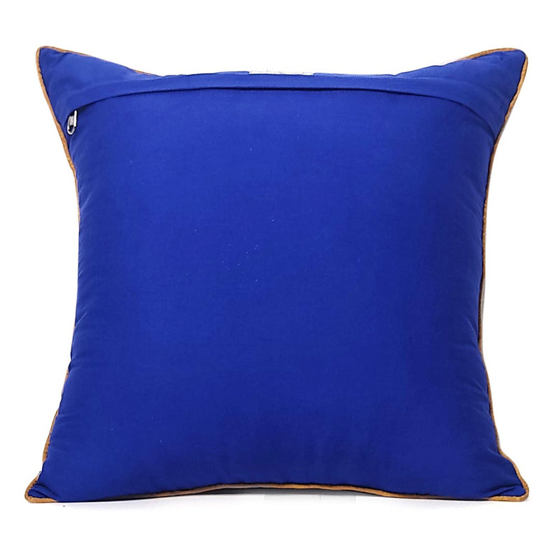 adikala_cushion_cover | Blue & Golden abstract Weaving Silk Cushion Cover | Blue Cover | Goldenb Cover | Golden Abstract | Weaving silk | Cushion cover | Cover | Art Craft | Craft store online | adikala Craft Store