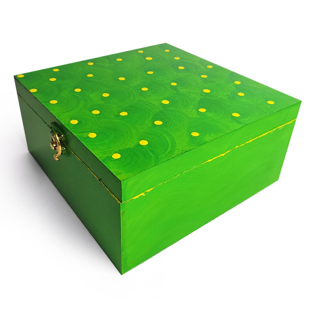 Green Textured With Embossed Polka Dot Design Multipurpose Box ...