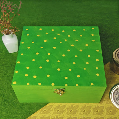 Green Textured With Embossed Polka Dot Design Multipurpose Box