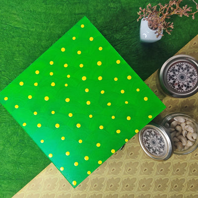 Green Textured With Embossed Polka Dot Design Multipurpose Box