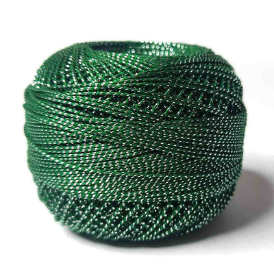 Metallic Green Cotton Crochet Thread Balls for Knitting, Weaving, Embroidery and Craft Making | Crochet Cotton | Thread Balls | Cotton Balls | Knitting | Weaving | Embroidery |  Craft Making | Adikala Craft Store |  Art Craft | Craft | Decoration | Home Deacor