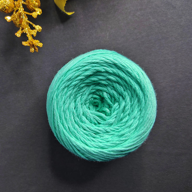 Sea Green Color 8 PLY Cotton Crochet Thread Balls for Weaving and Craft Making - 100GMS