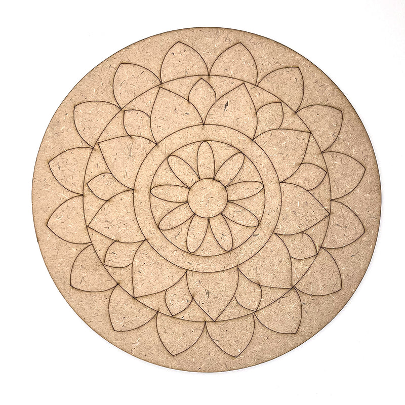 Mandala Design MDF Engraved Base Set Of 6 | Adiklala Craft Store | Art Craft | Art | Design | Engraved | Collection | Project | Art Craft 