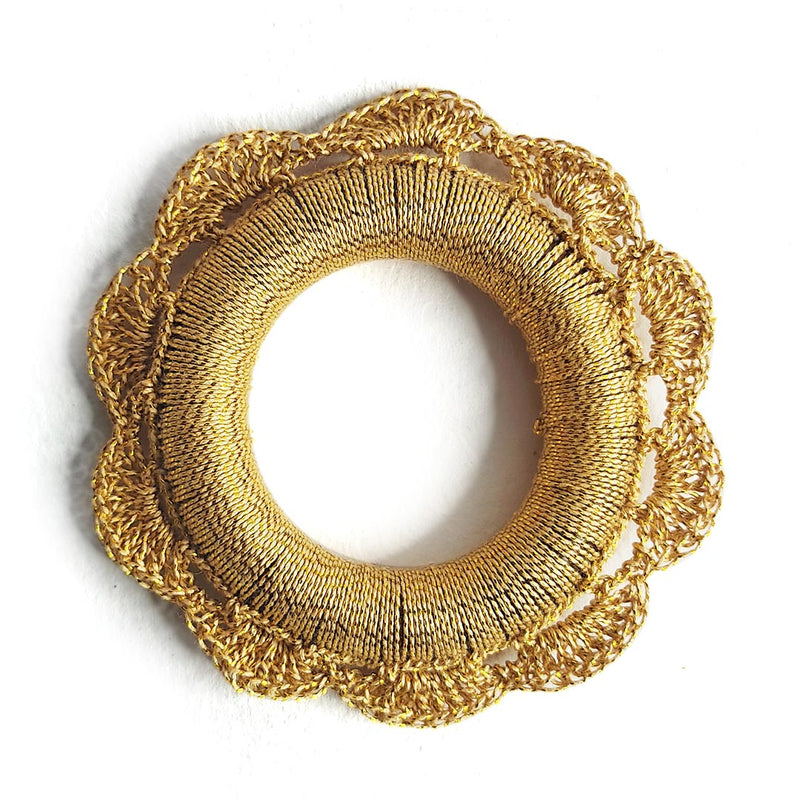 Metallic Golden Colour Hand Weaving Napkin Rings- (Set of 4) | Metallic Golden | Hand Made Napkin | Adikala Craft Store | Art Craft | Craft | Napkin Collection | Napkins | Napkin Rings