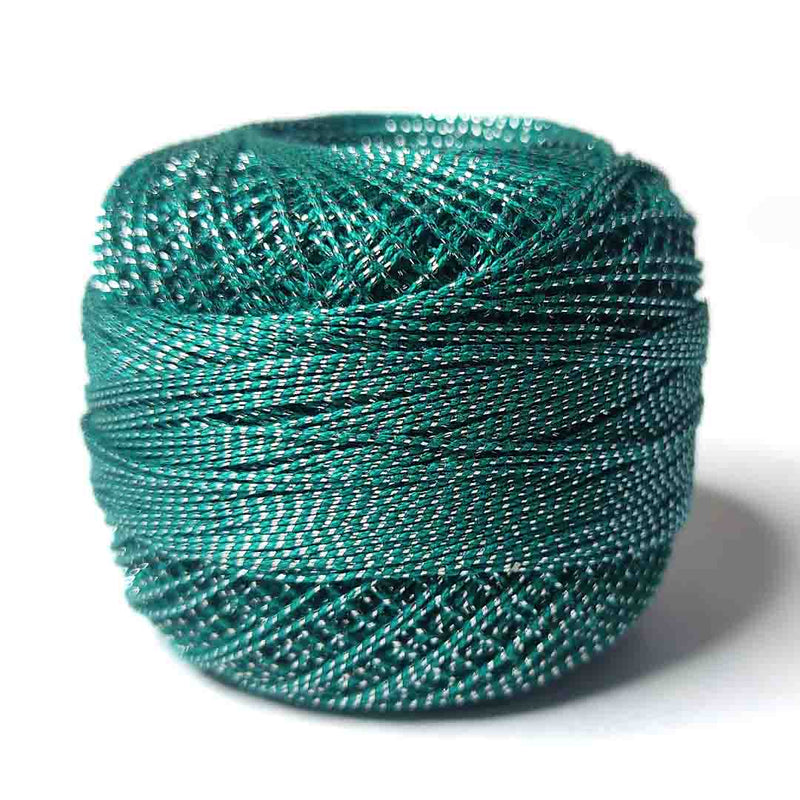 Metallic Teal Green Cotton Crochet Thread Balls for Knitting, Weaving, Embroidery and Craft Making | Crochet Cotton | Thread Balls | Cotton Balls | Knitting | Weaving | Embroidery |  Craft Making | Adikala Craft Store |  Art Craft | Craft | Decoration | Home Deacor
